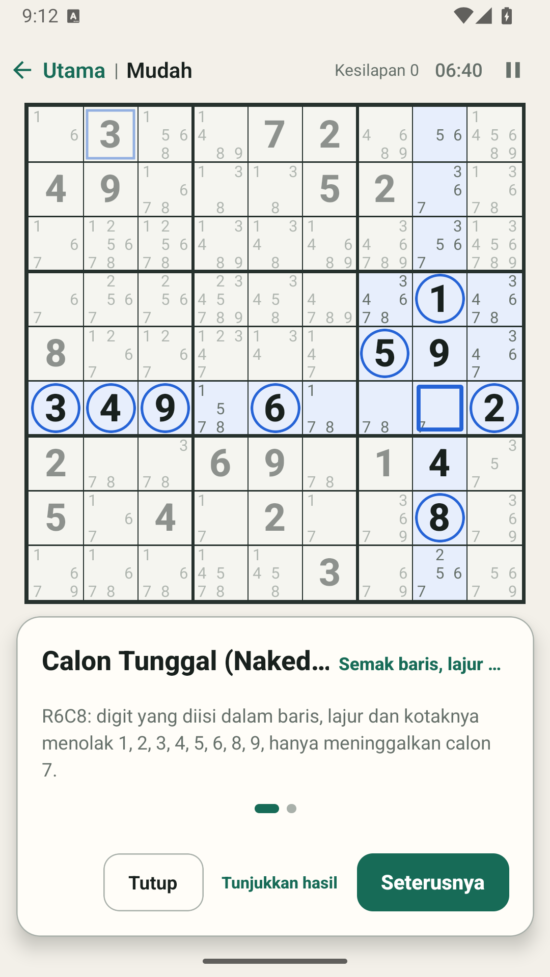 Petunjuk pintar menerangkan penaakulan logik langkah demi langkah dalam bahasa Melayu.